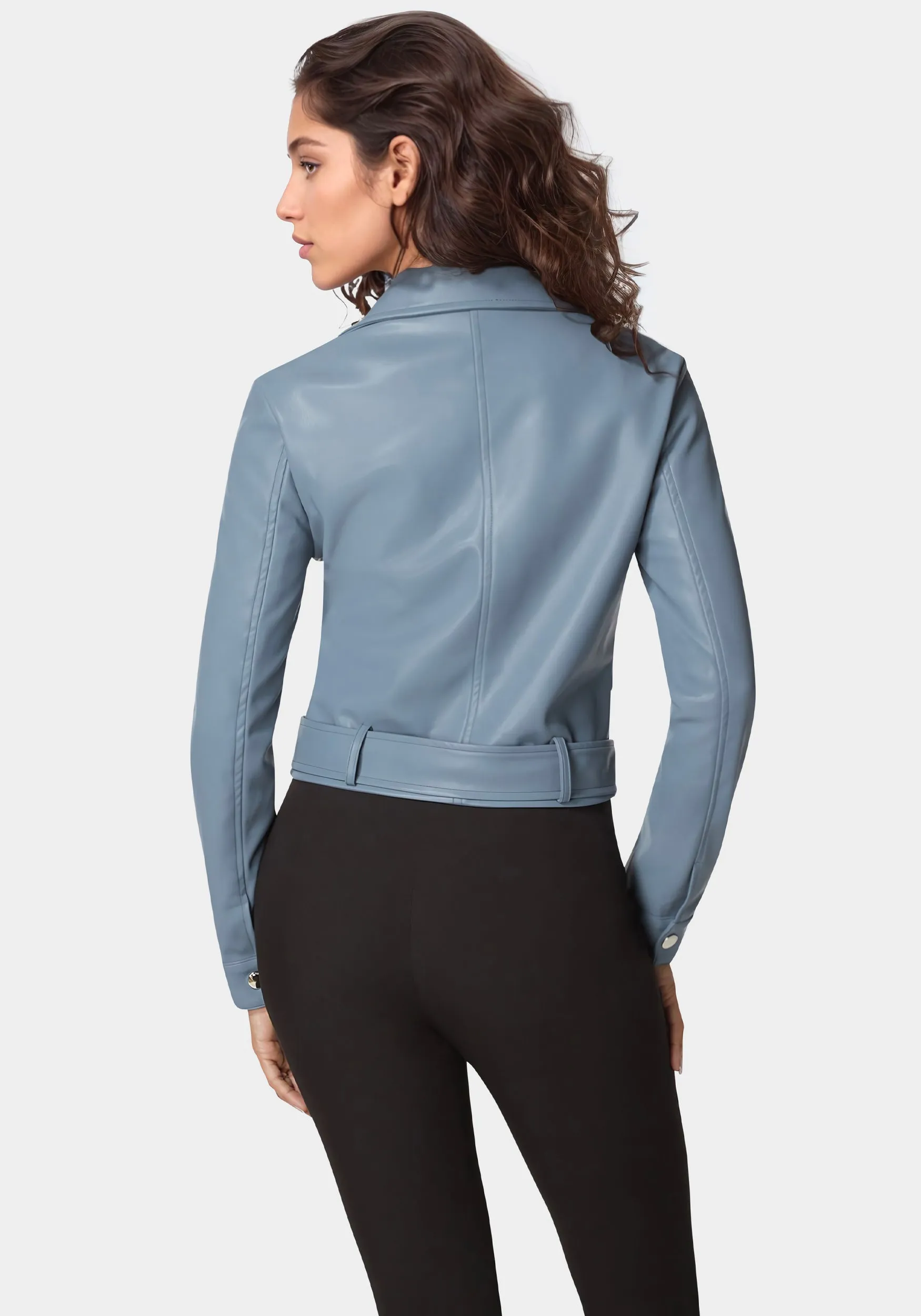 Vegan Leather Zipper Detail Moto Jacket sold by Bebe product image thumbnail 3