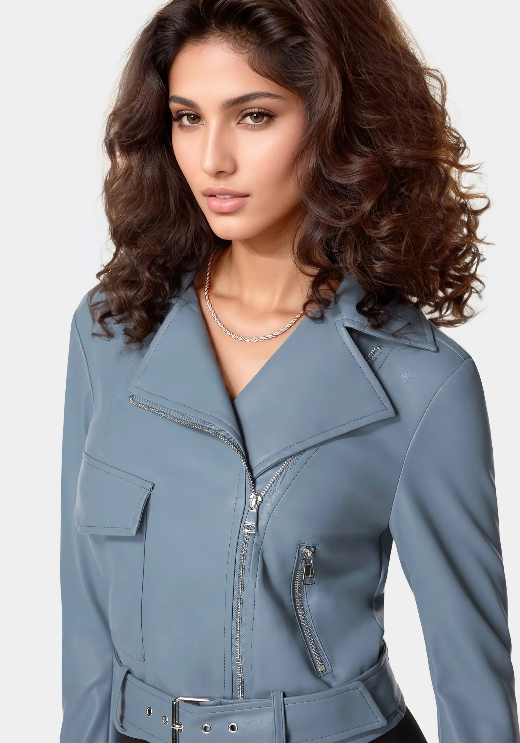 Vegan Leather Zipper Detail Moto Jacket sold by Bebe product image thumbnail 4