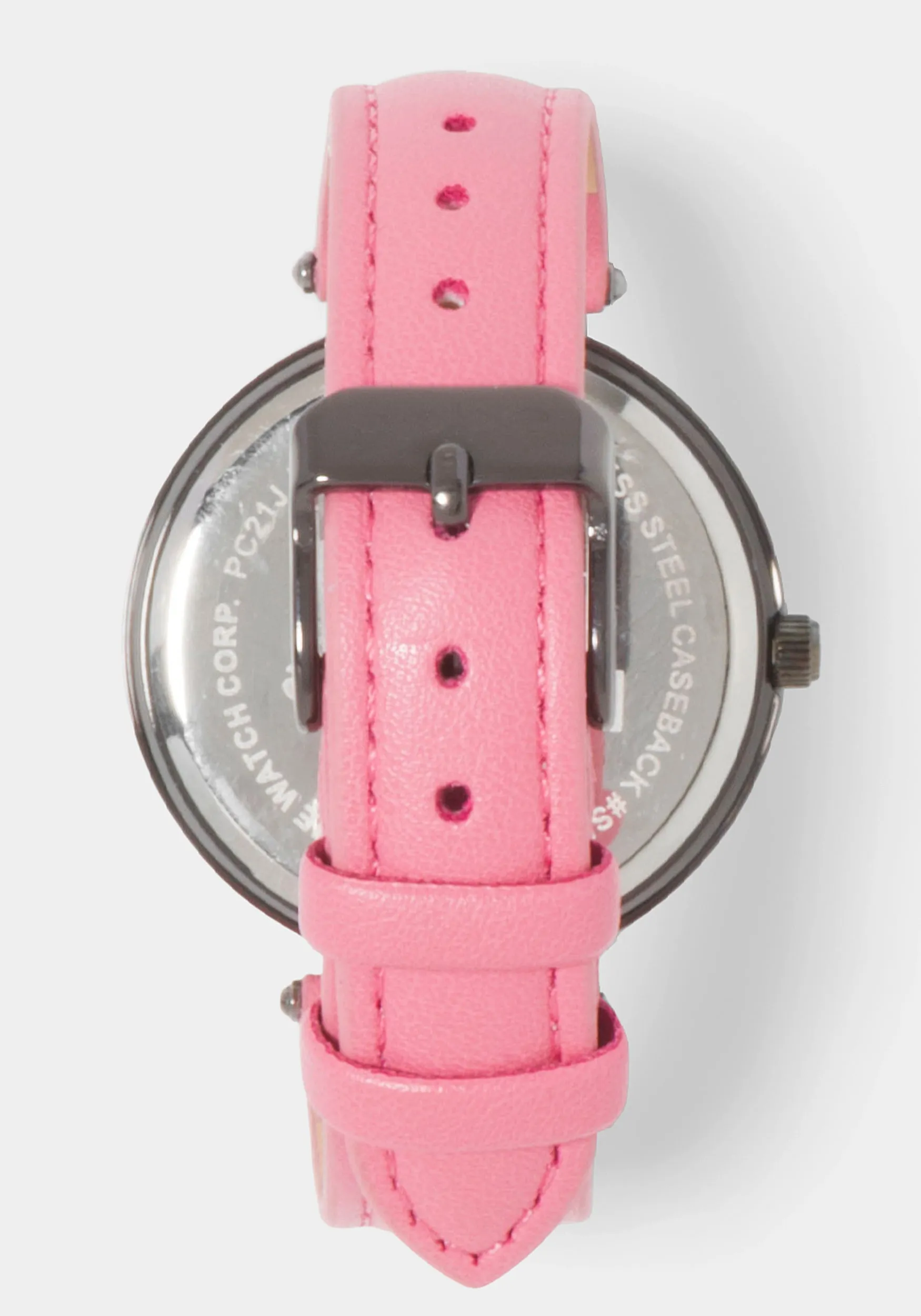 Hot Pink Strap Watch with Crystal Bezel sold by Bebe product image thumbnail 4