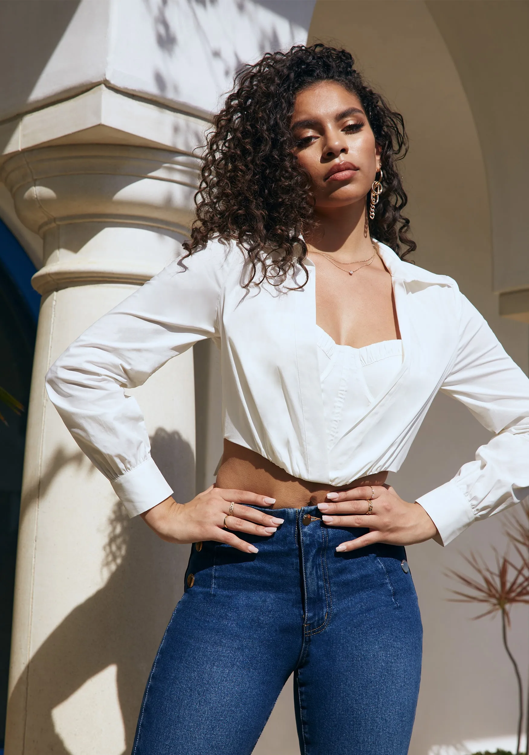 Poplin Fooler Bustier Tie Back Top sold by Bebe product image thumbnail 5