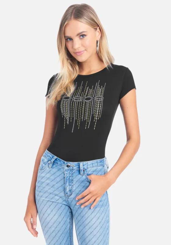 Bebe Logo Stripe Effect Tee sold by Bebe
