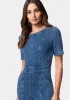 Puff Sleeve Wide Leg Denim Jumpsuit sold by Bebe