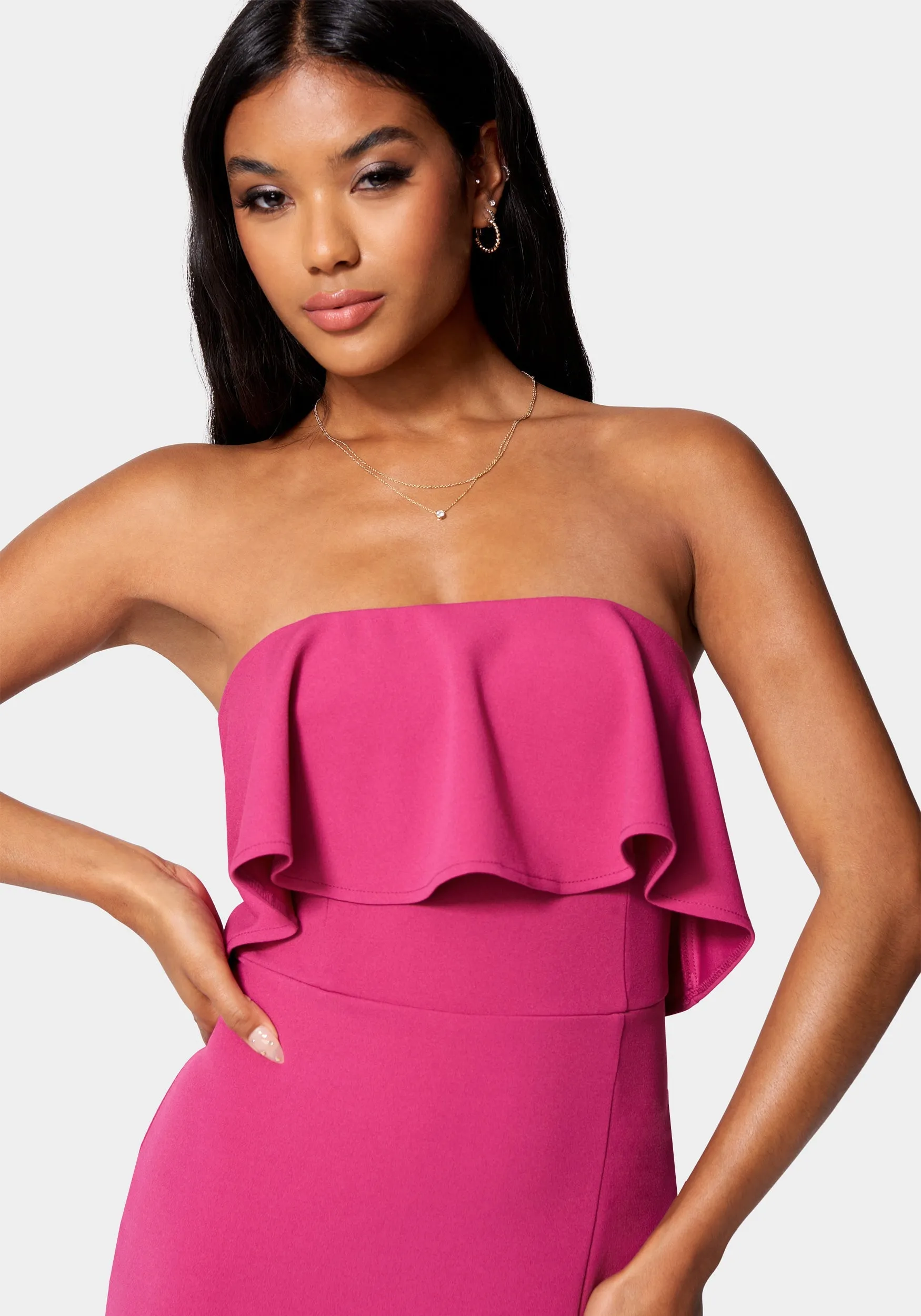 Strapless Flounce Mini Dress sold by Bebe product image thumbnail 4