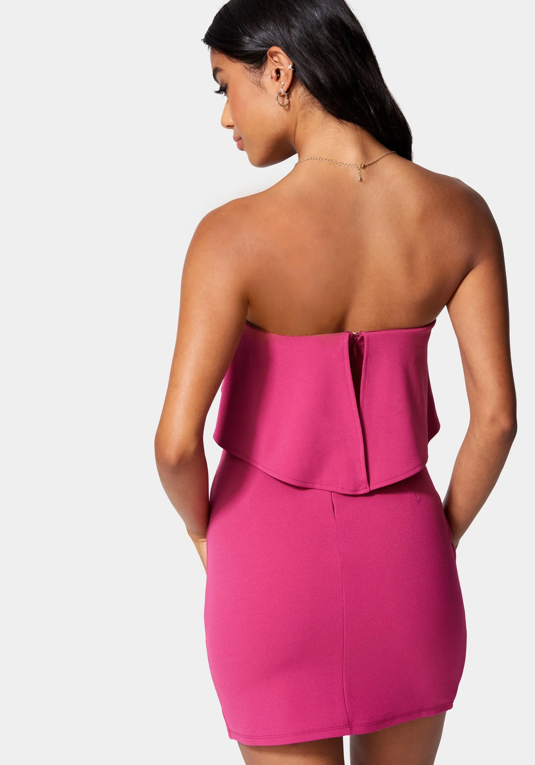 Strapless Flounce Mini Dress sold by Bebe product image thumbnail 3