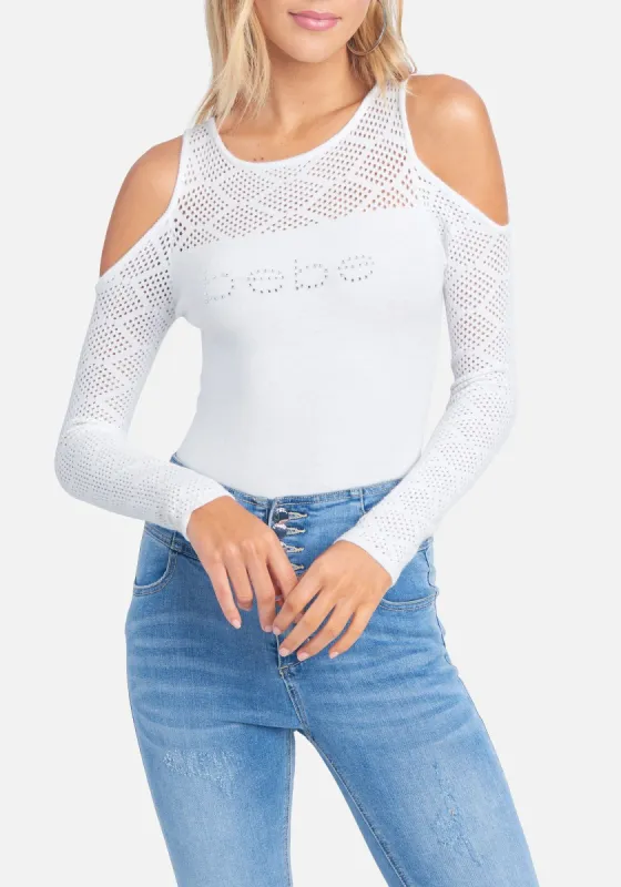 Bebe Logo Cold Shoulder Top sold by Bebe