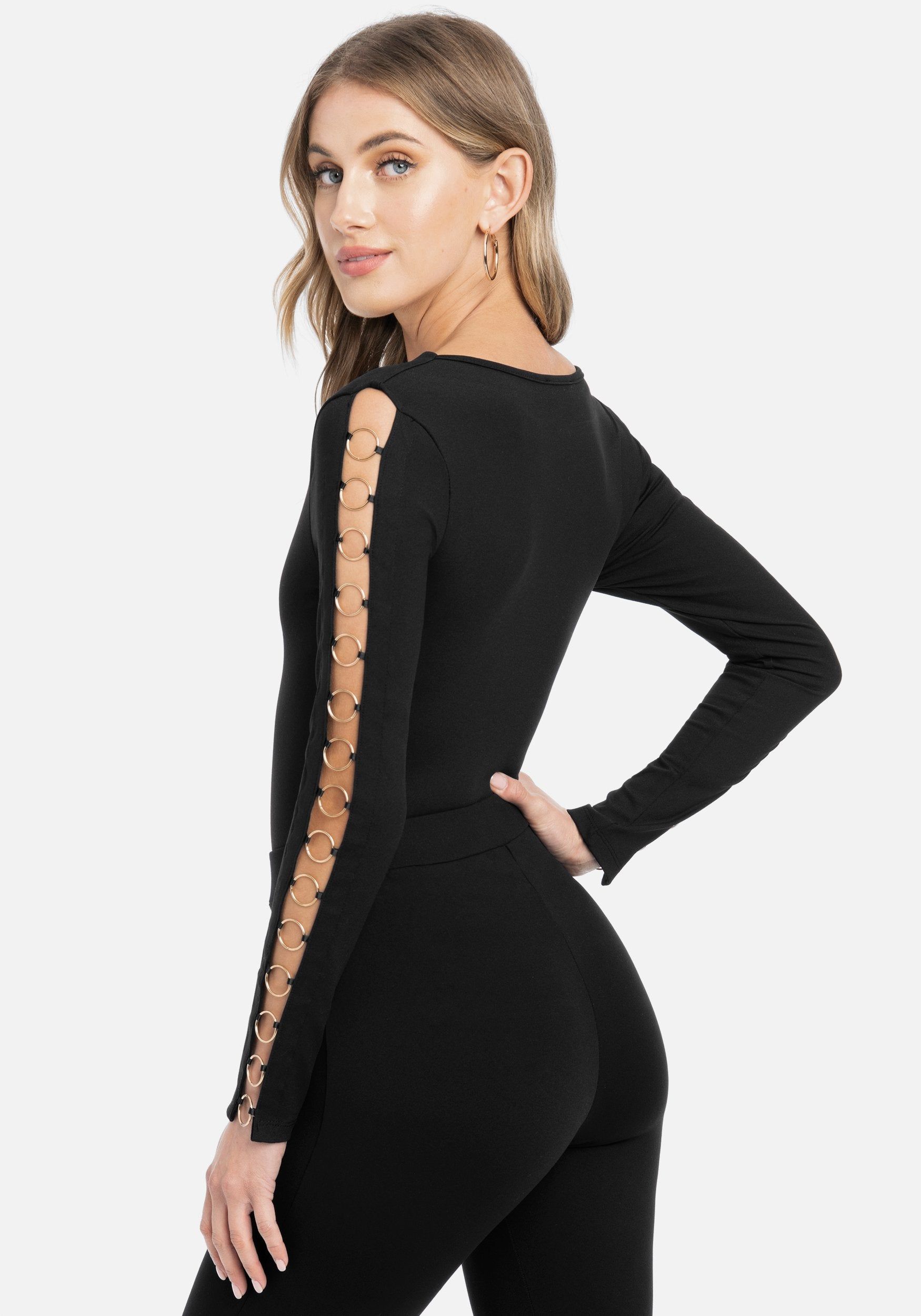 Chain Detail Deep V Bodysuit sold by Bebe product image thumbnail 2