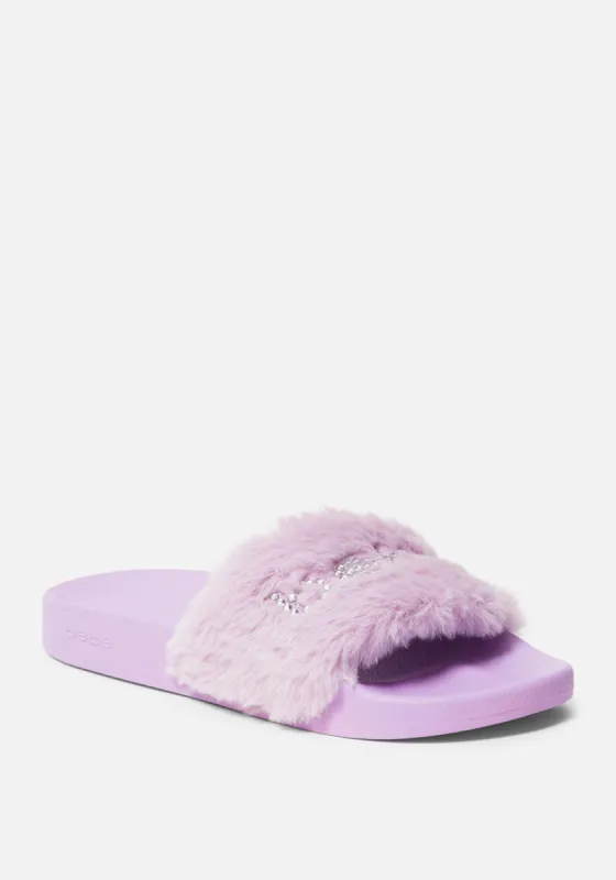 Furiosa Faux Fur Slides sold by Bebe