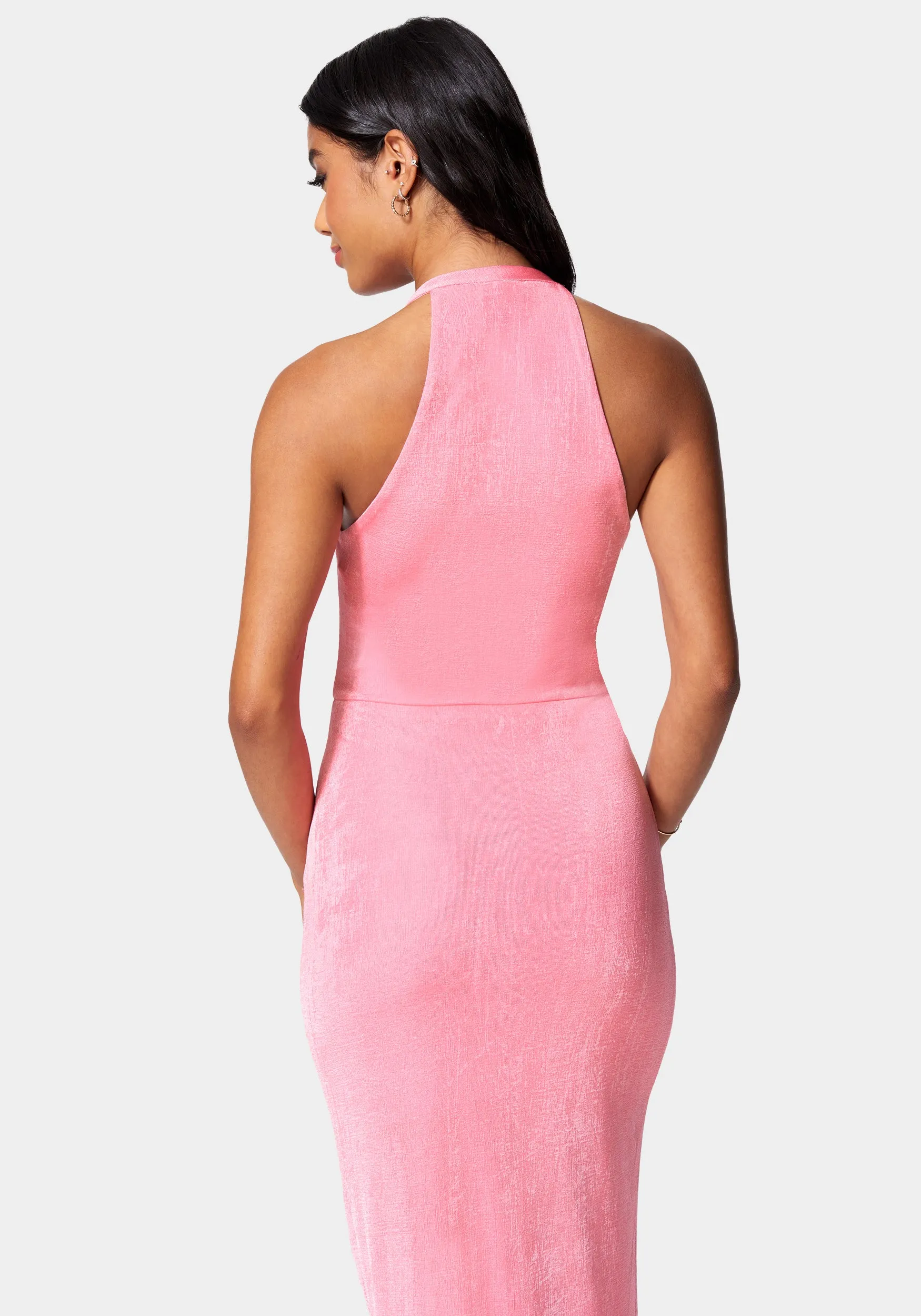 Slinky Asymmetrical Halter Neck Dress sold by Bebe product image thumbnail 3