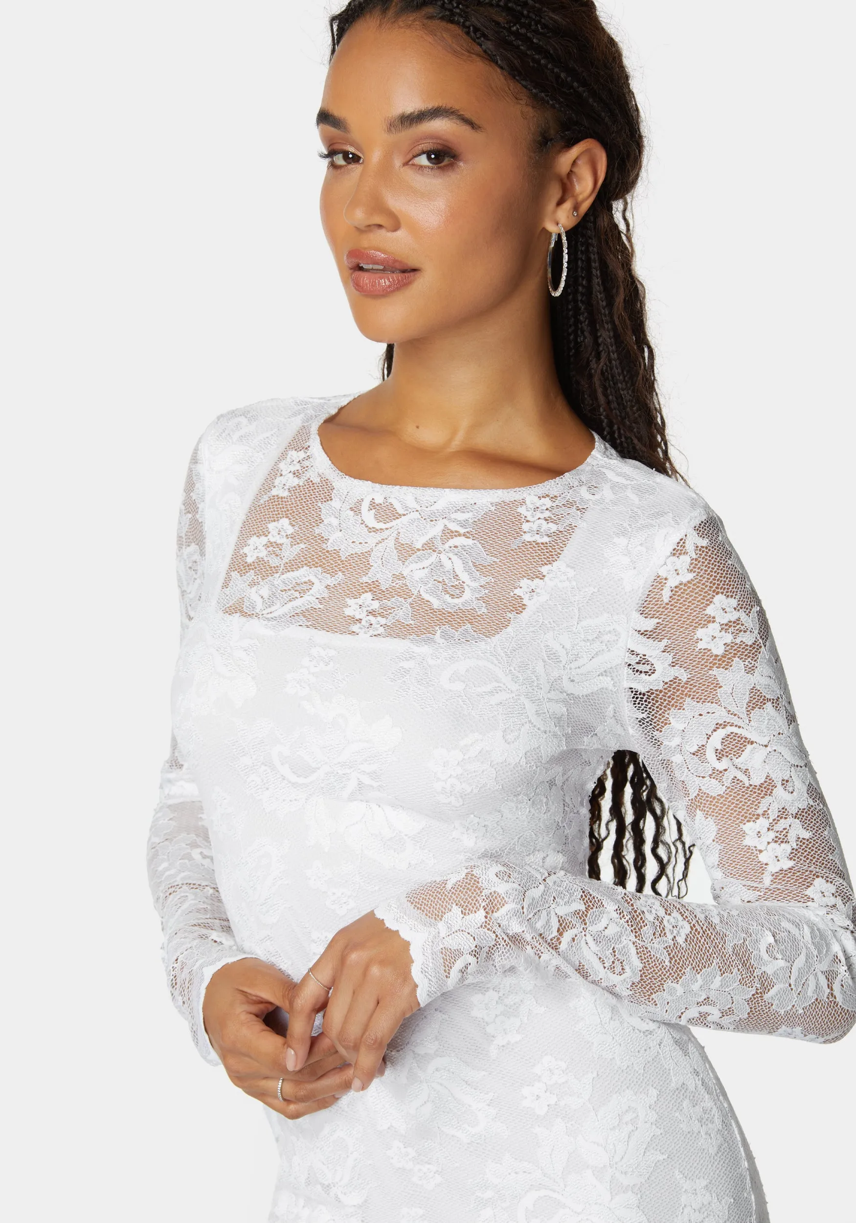 Marseille Lace Long Sleeve Dress sold by Bebe product image thumbnail 4