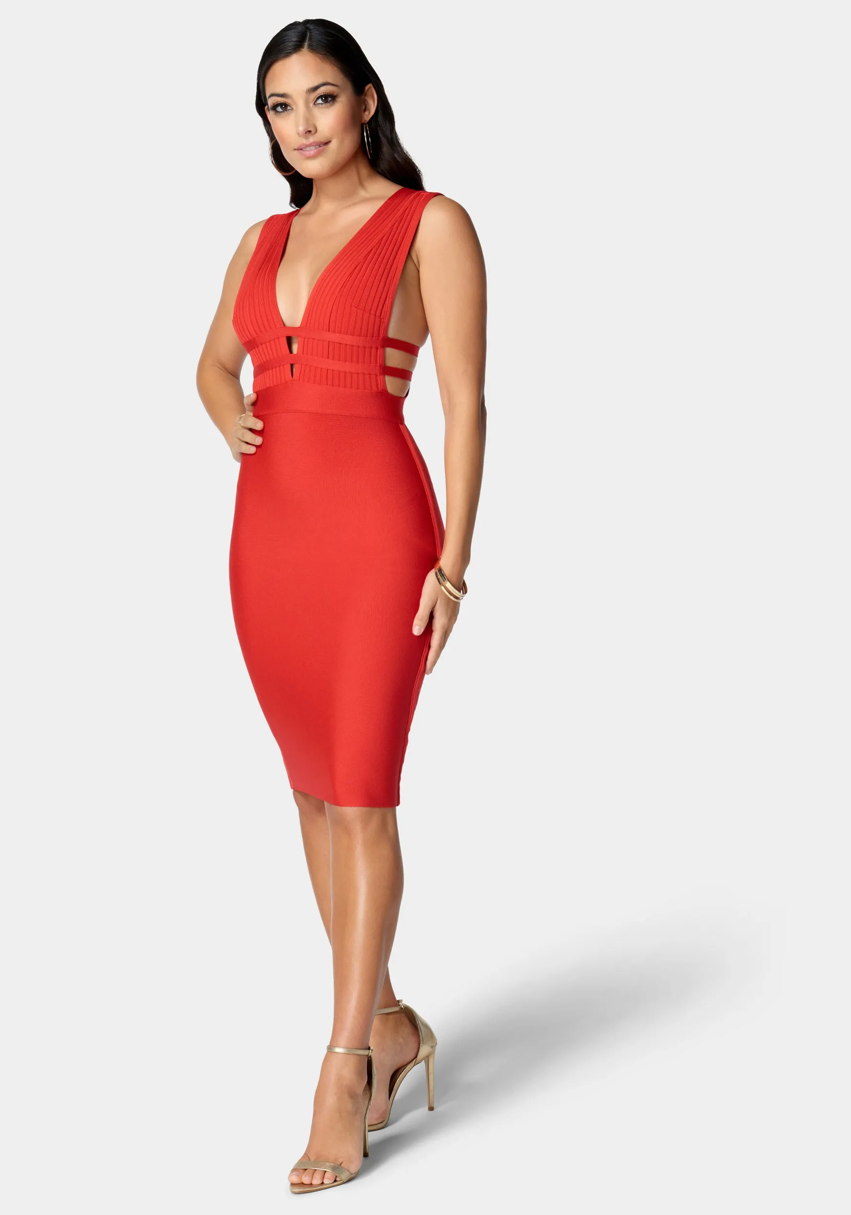 Plunge Neck Bandage Dress sold by Bebe product image thumbnail 2