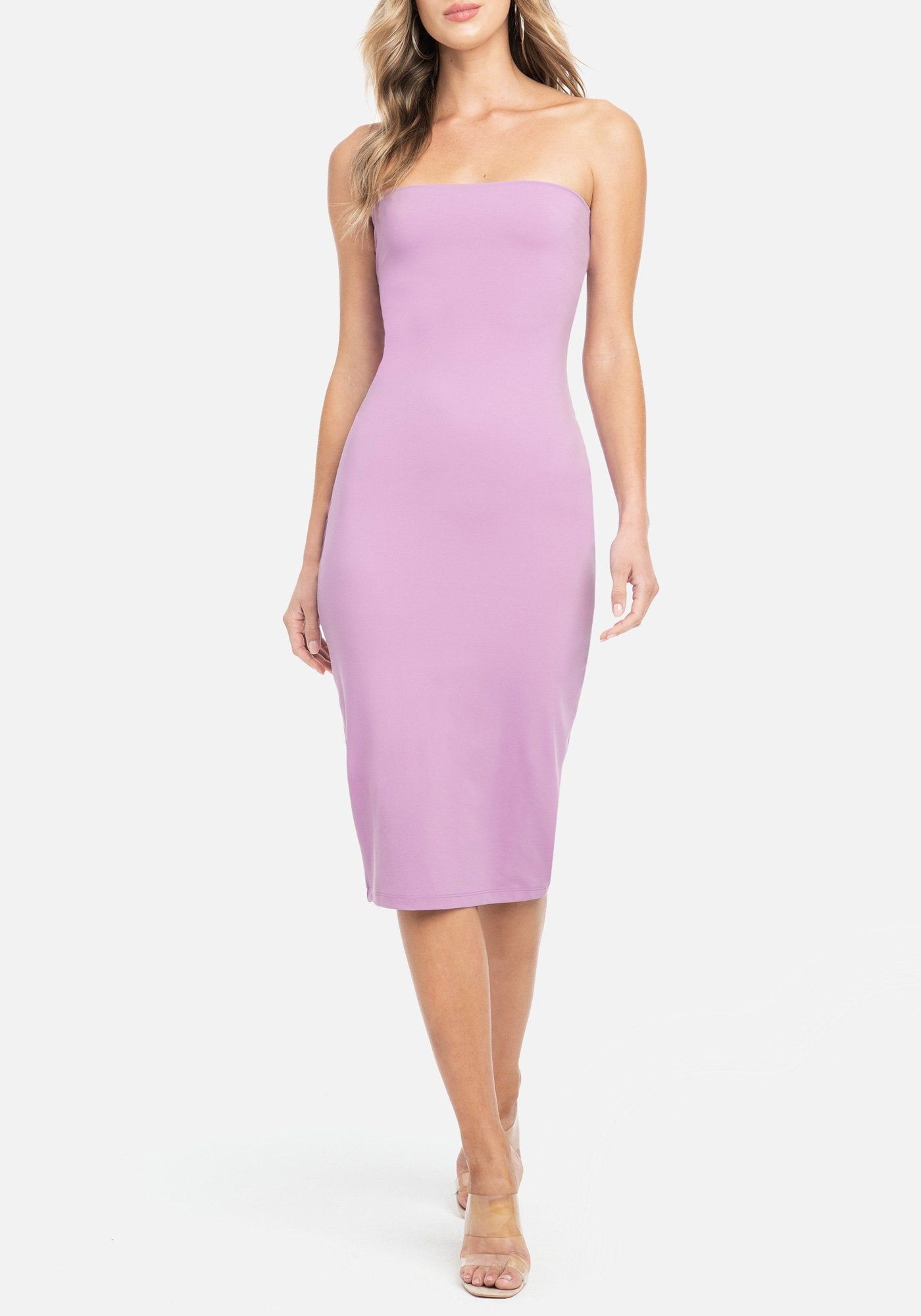 Strapless Tube Midi Luxe Dress sold by Bebe