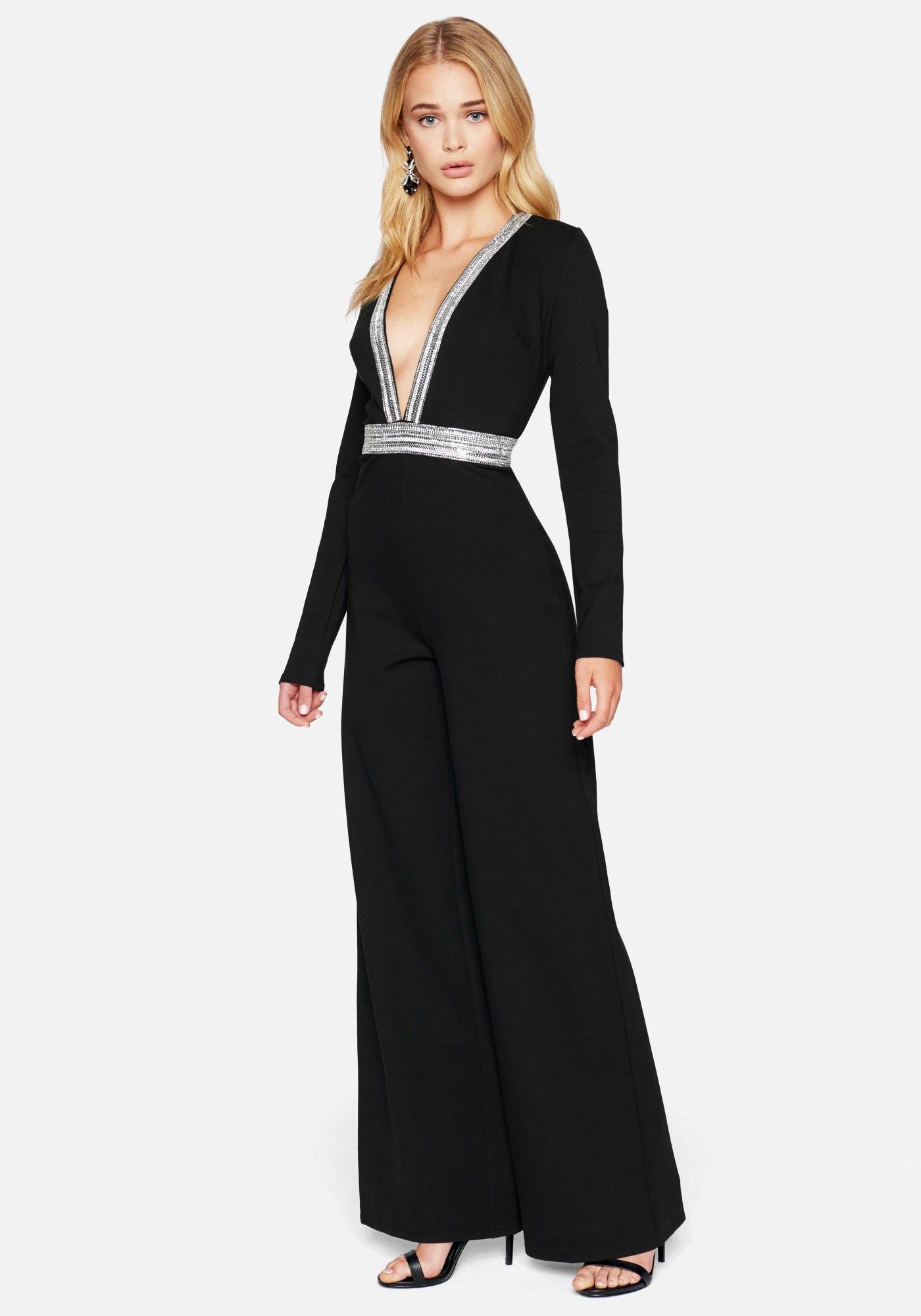 Jeweled Deep V Jumpsuit sold by Bebe product image thumbnail 2