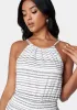 Smocked Waist Halter Jumpsuit sold by Bebe