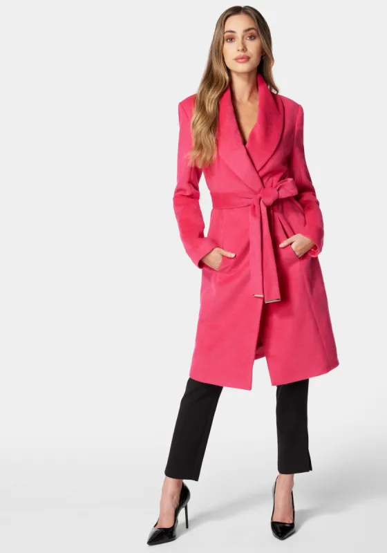 Wool Blended Shawl Collar Wrap Coat sold by Bebe