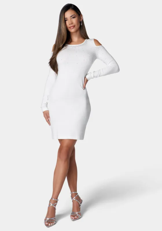 Shoulder Cut Out Sweater Dress sold by Bebe