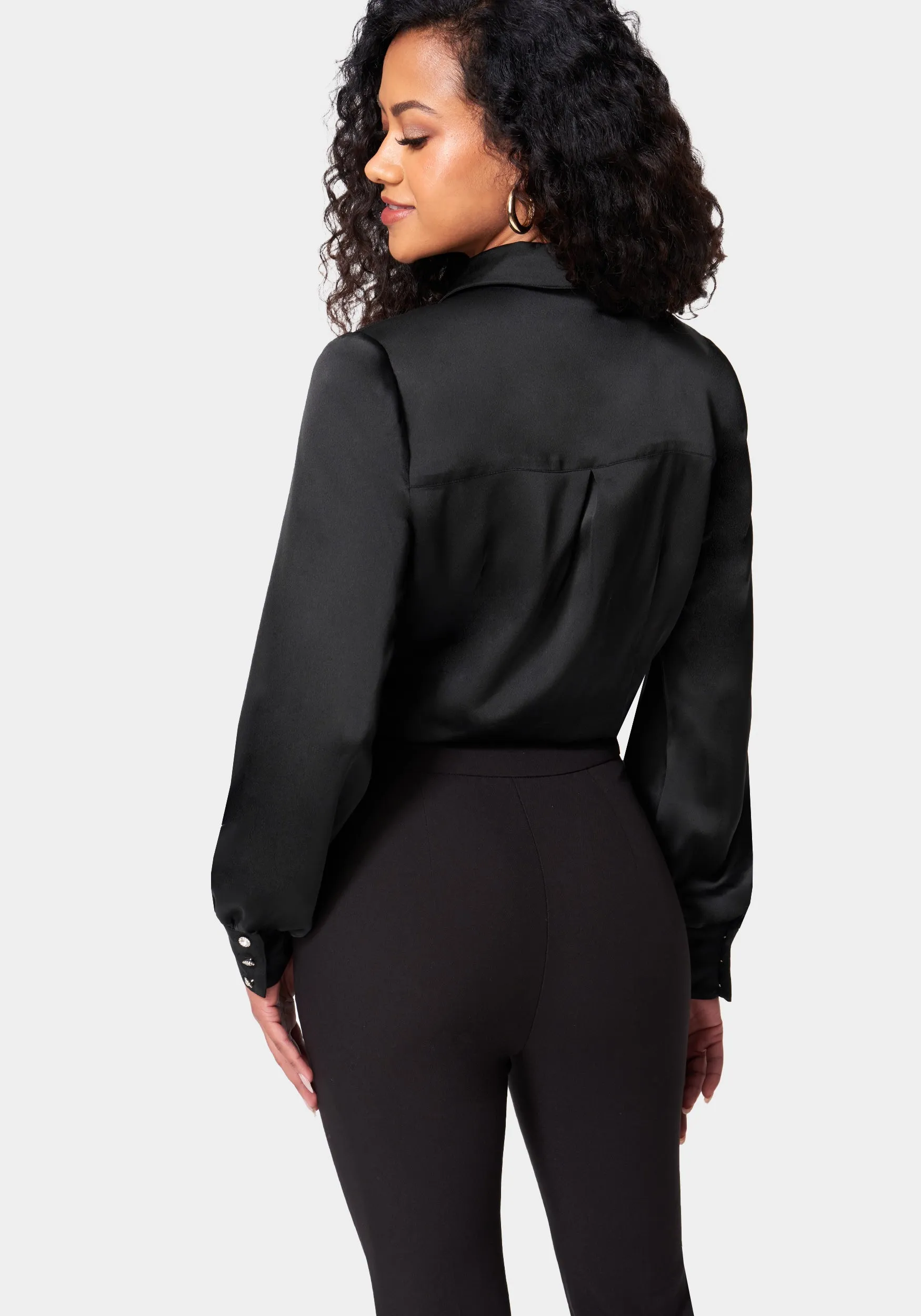 Satin Button Down Blouse sold by Bebe product image thumbnail 3