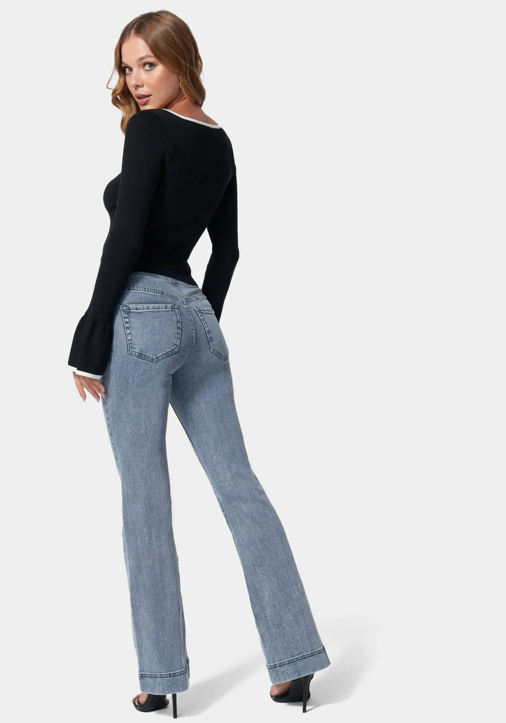 High Waist Wide Leg Jeans sold by Bebe product image thumbnail 3