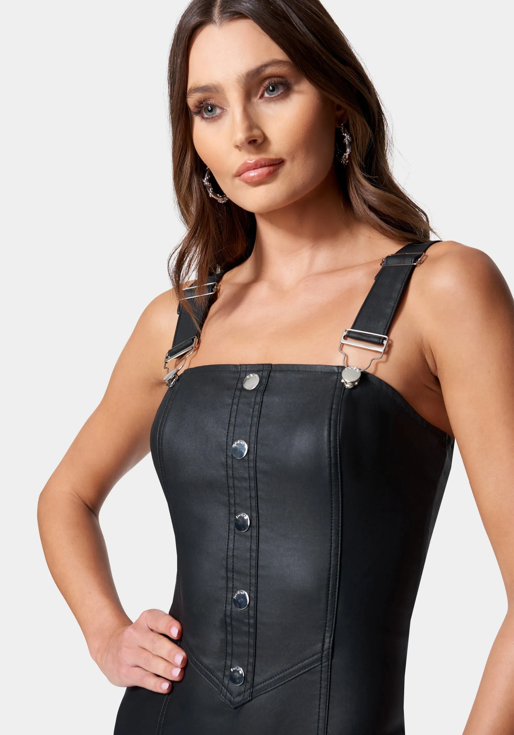 Coated Denim Seamed Dress sold by Bebe product image thumbnail 4