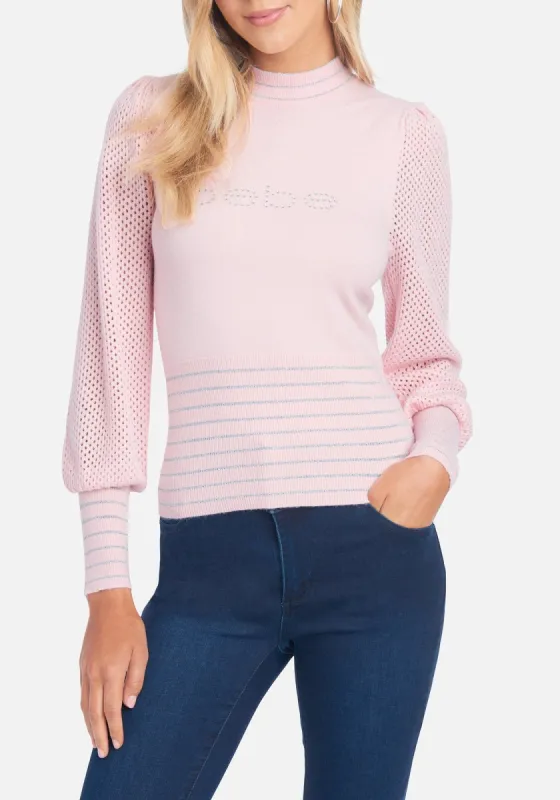 Bebe Logo Metallic Yarn Sweater sold by Bebe