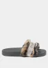 Flynna Faux Fur Slides sold by Bebe