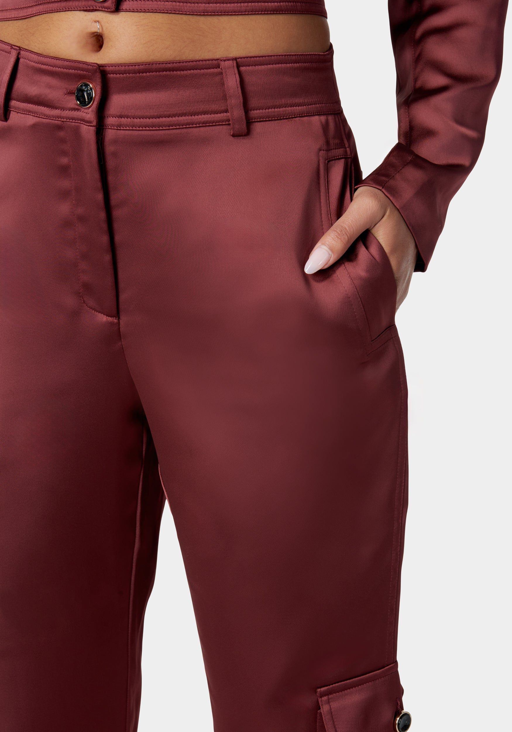 Tailored Cargo Satin Jogger Pant sold by Bebe product image thumbnail 5