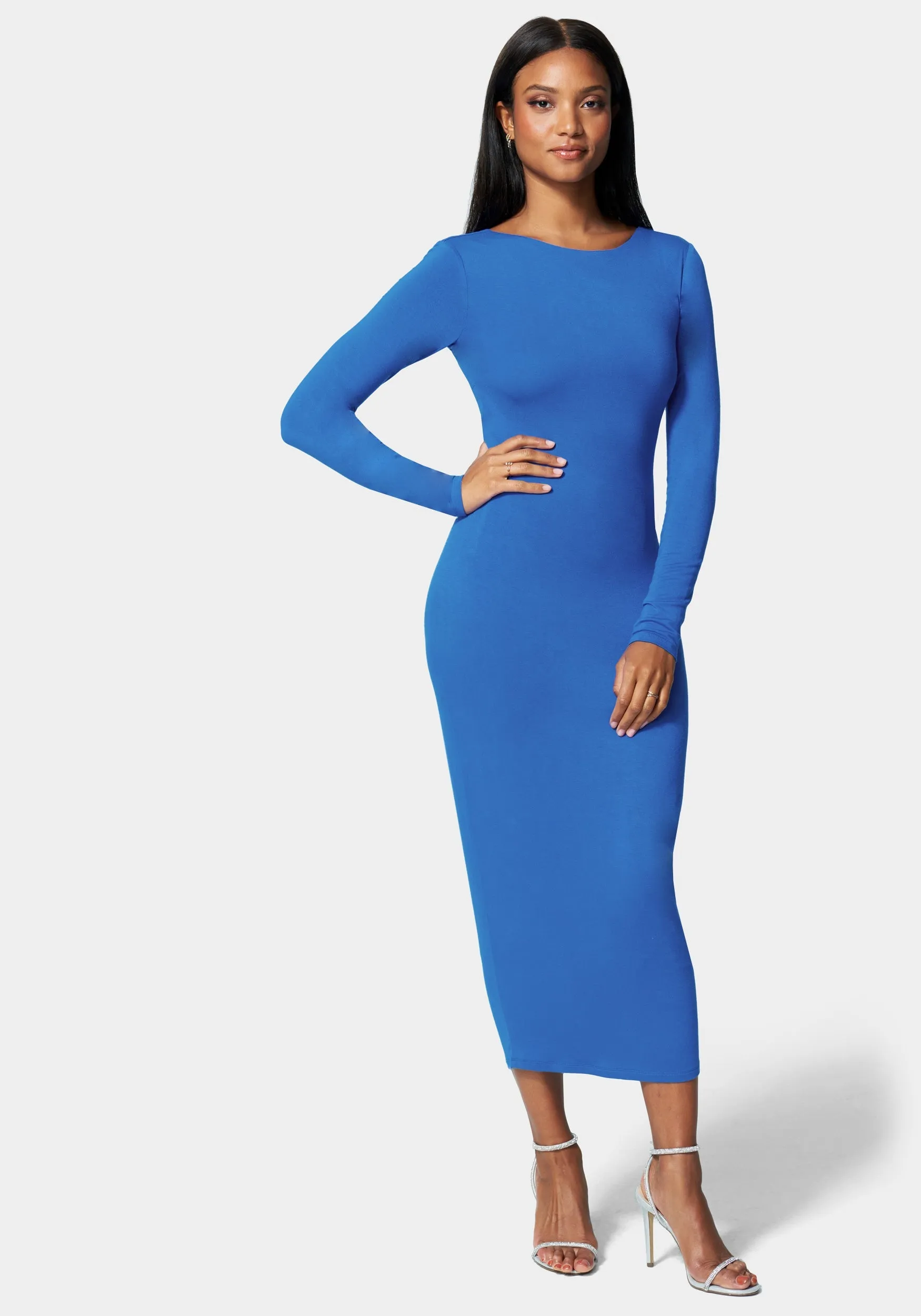 Open Back Ankle Dress sold by Bebe