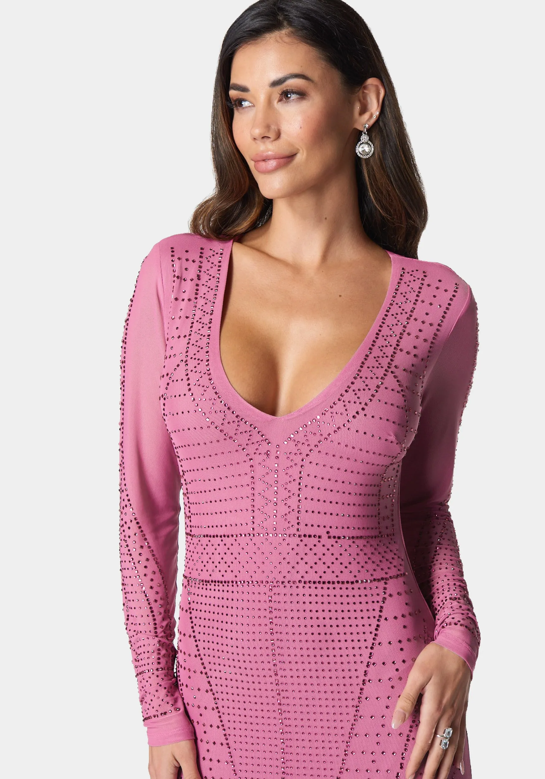 Crystal Mesh Midi Dress sold by Bebe product image thumbnail 4