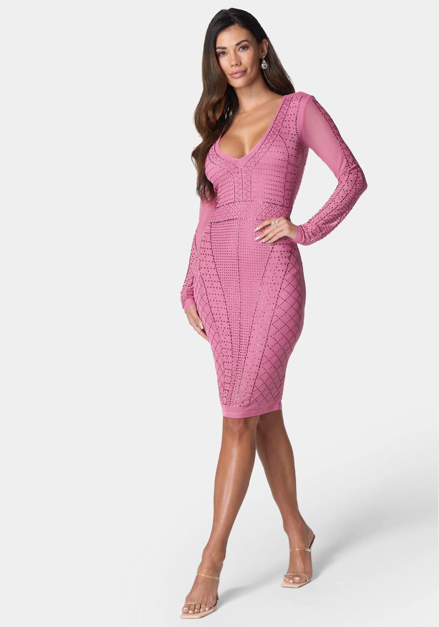Crystal Mesh Midi Dress sold by Bebe product image thumbnail 2