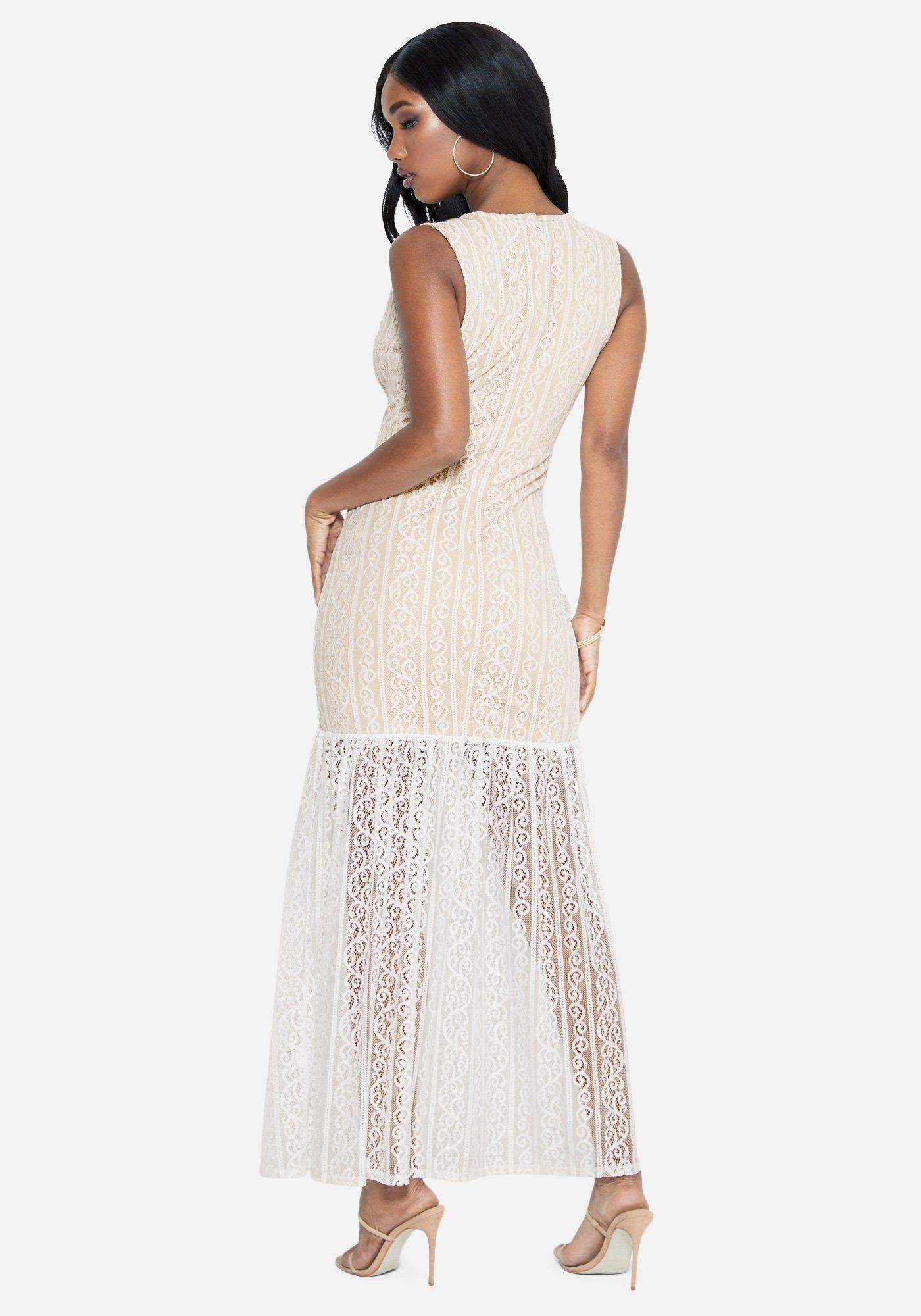 L/S Hi Low Lace Maxi Dress sold by Bebe product image thumbnail 3