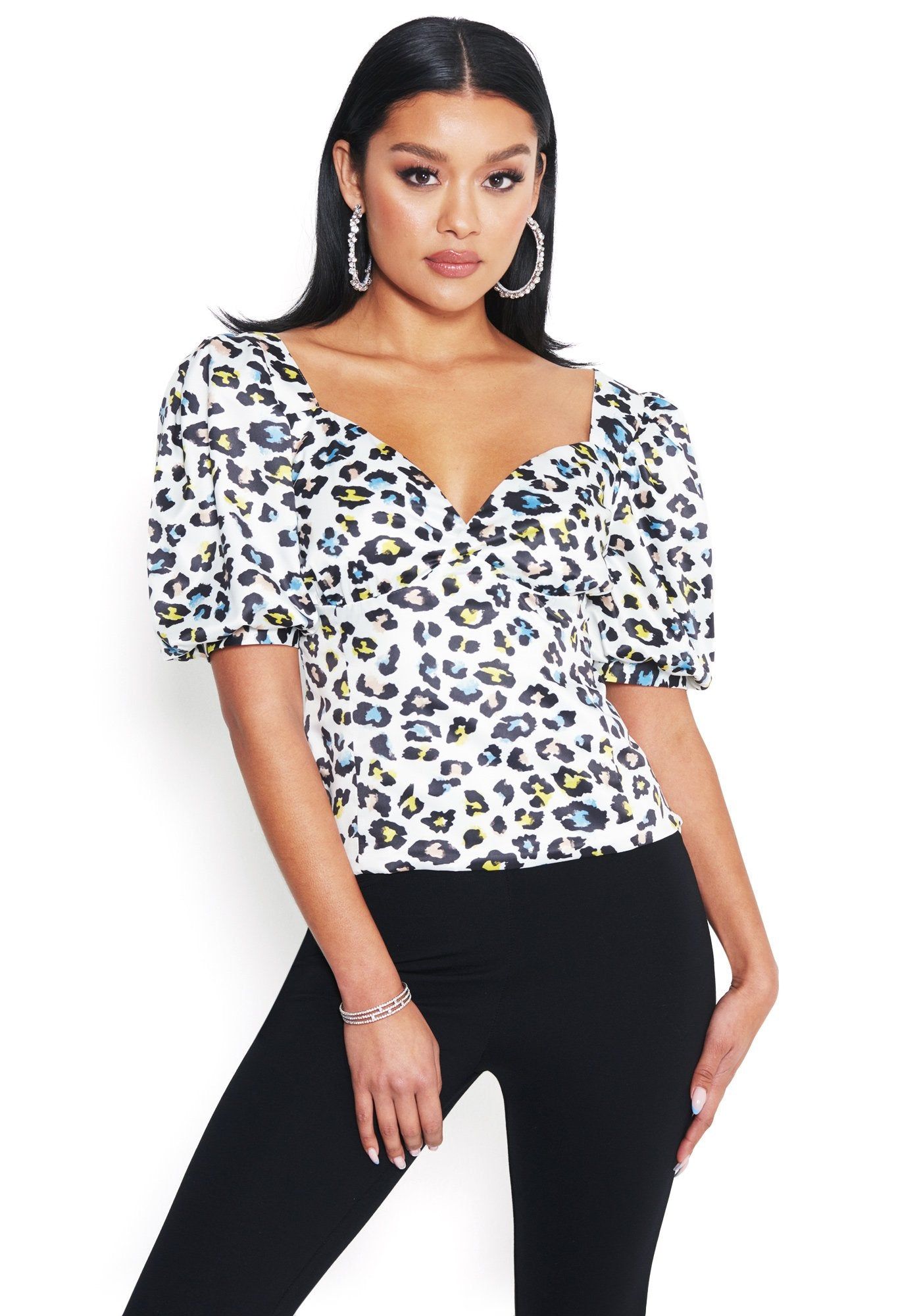 Print Charmeuse Top sold by Bebe