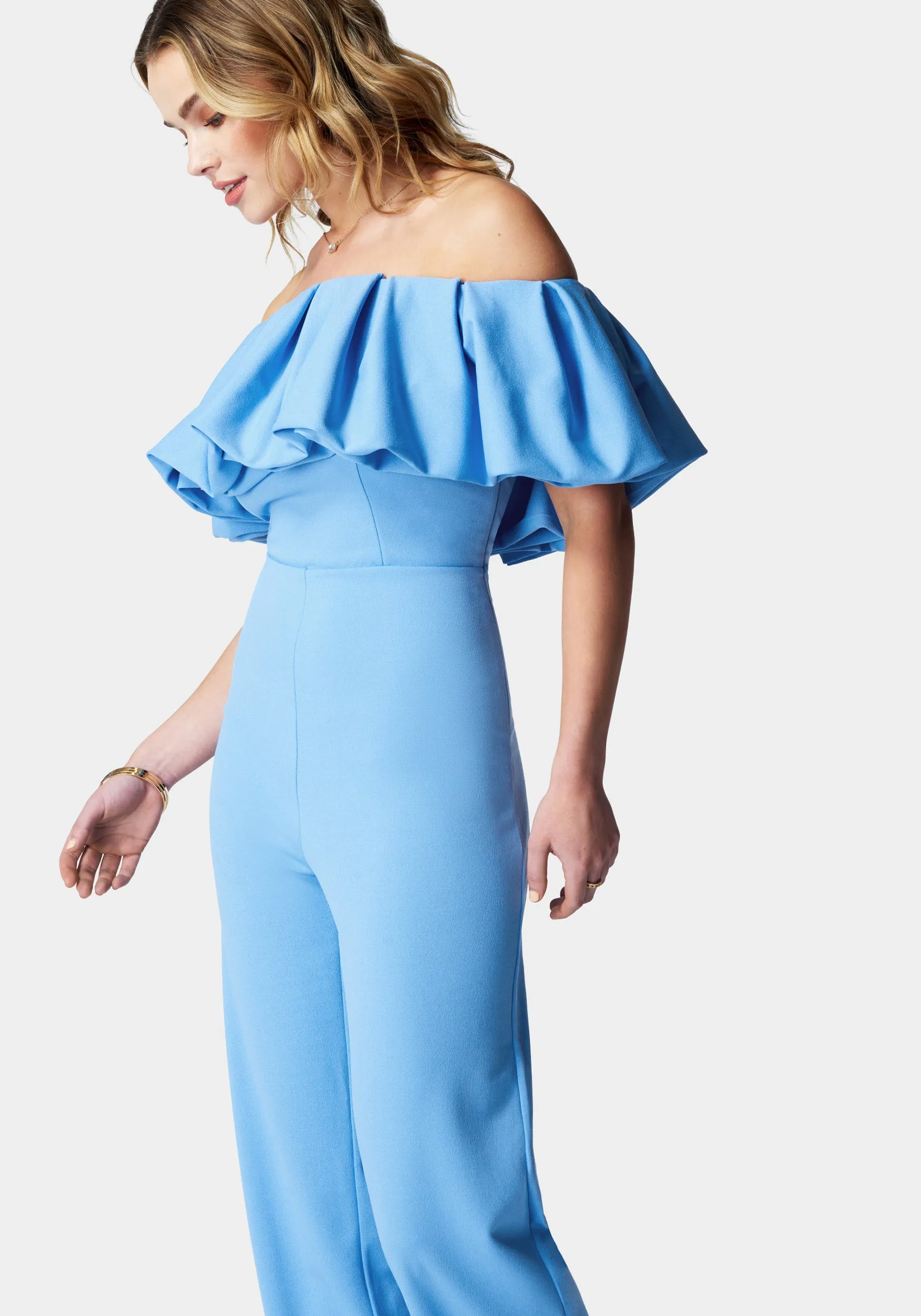 Off Shoulder Ruffle Jumpsuit sold by Bebe product image thumbnail 2