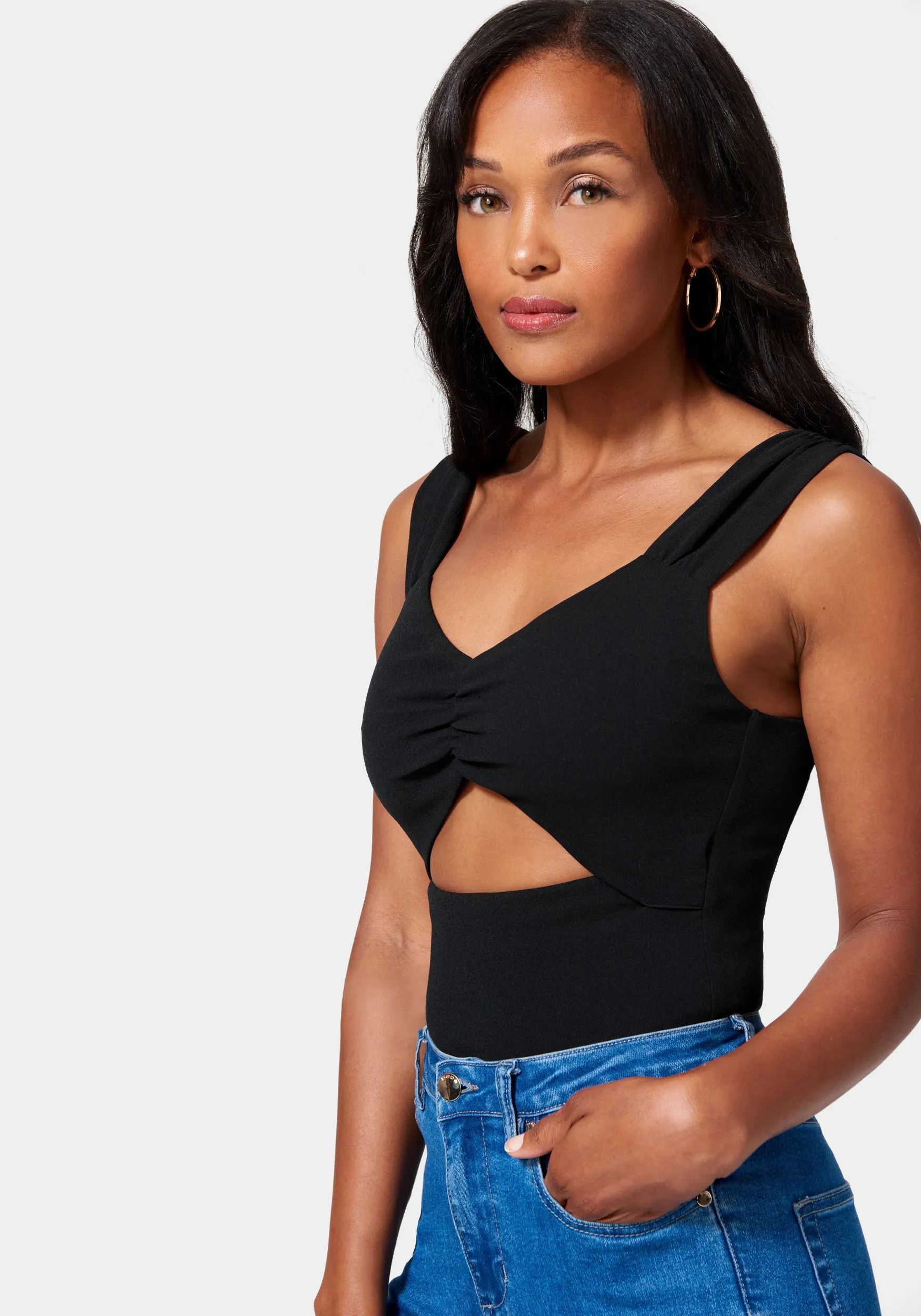 Ruched Sleeve Cutout Detail Top sold by Bebe product image thumbnail 2