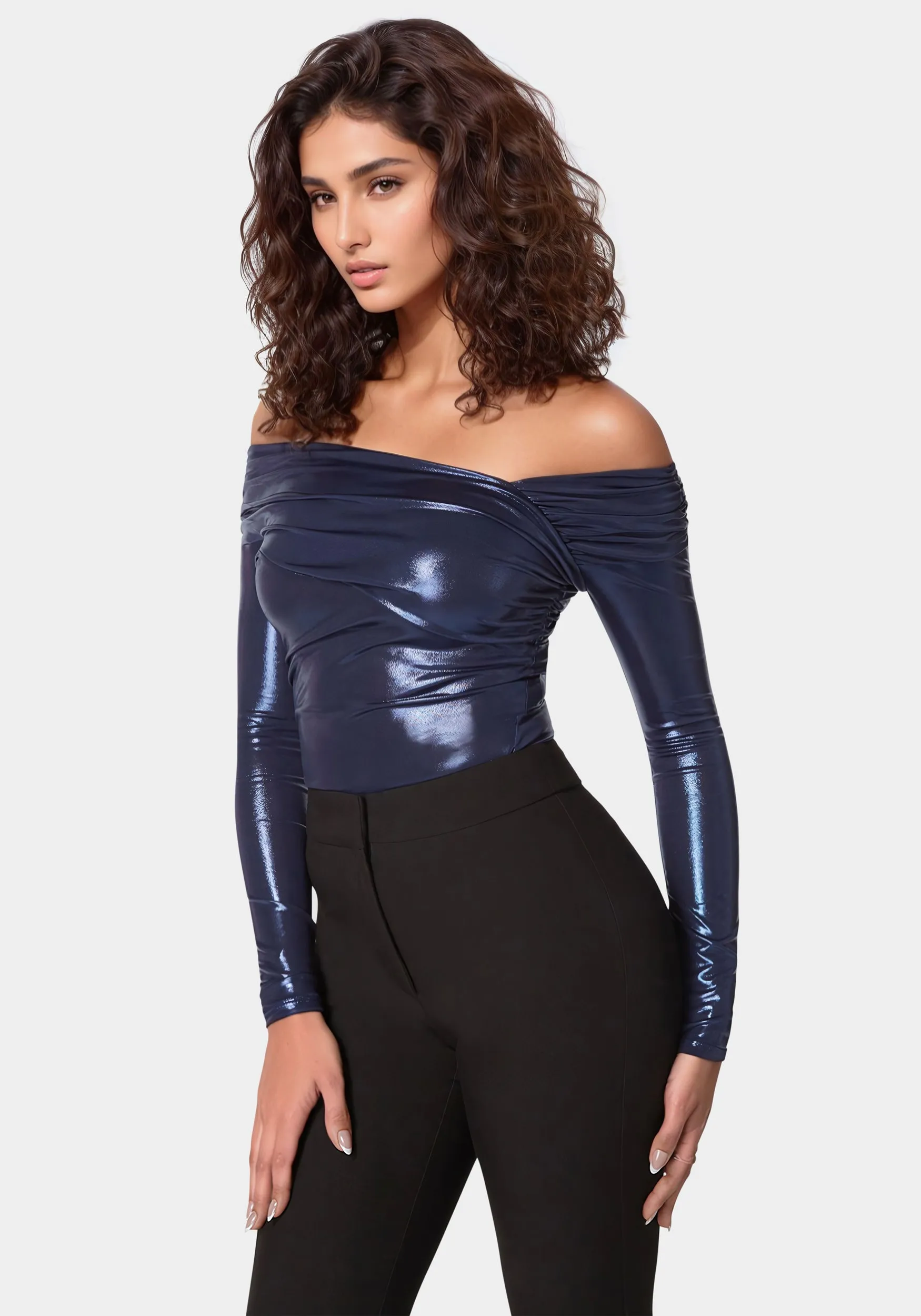 Asymmetric Draped Knit Top sold by Bebe product image thumbnail 2