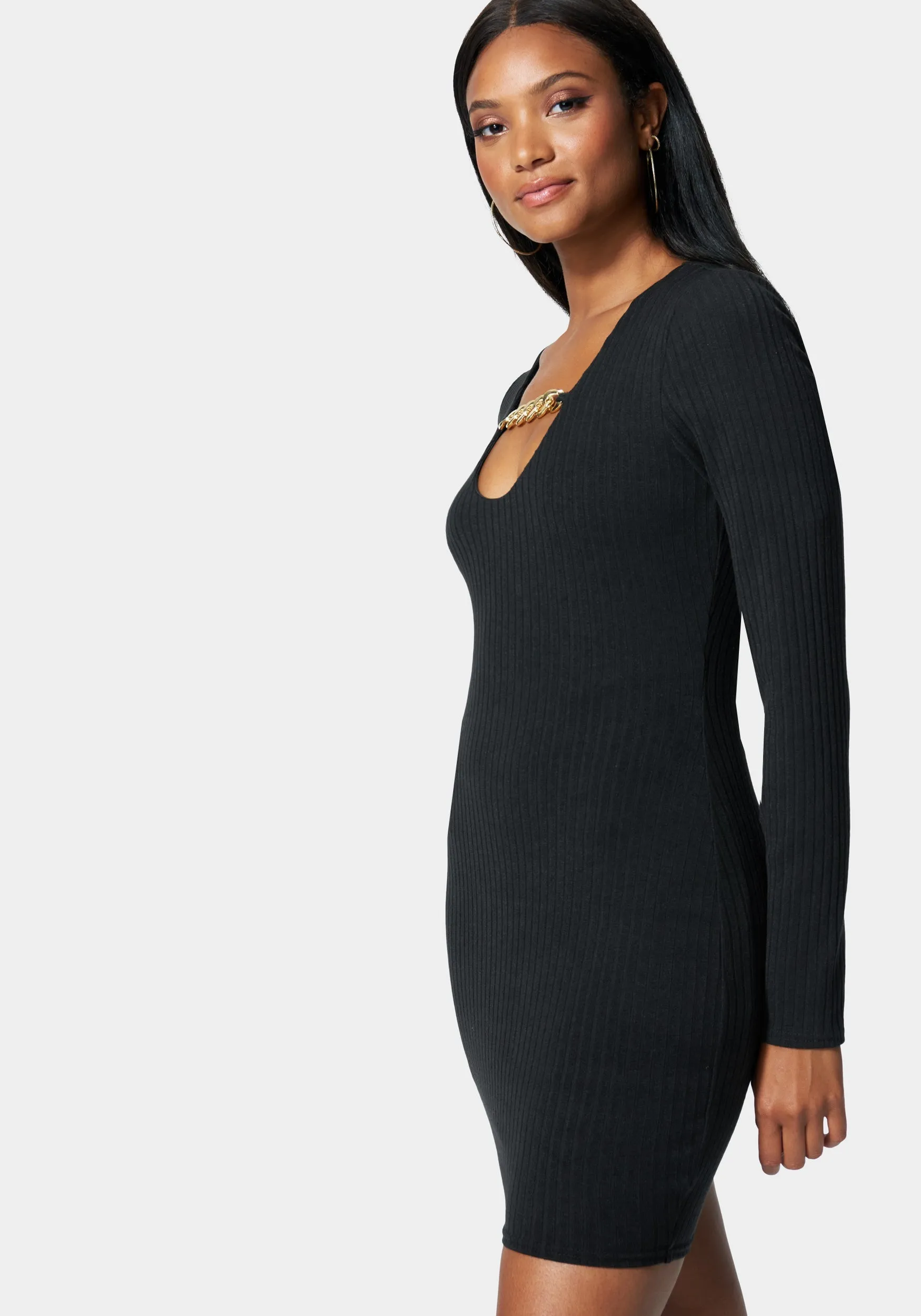 Chain Detail Rib Dress sold by Bebe product image thumbnail 2