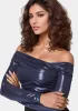 Asymmetric Draped Knit Top sold by Bebe