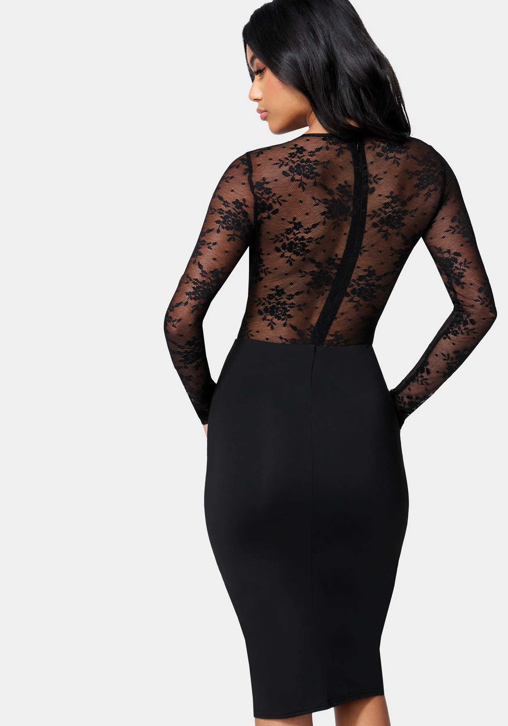 Lace Inset Midi Dress sold by Bebe product image thumbnail 3