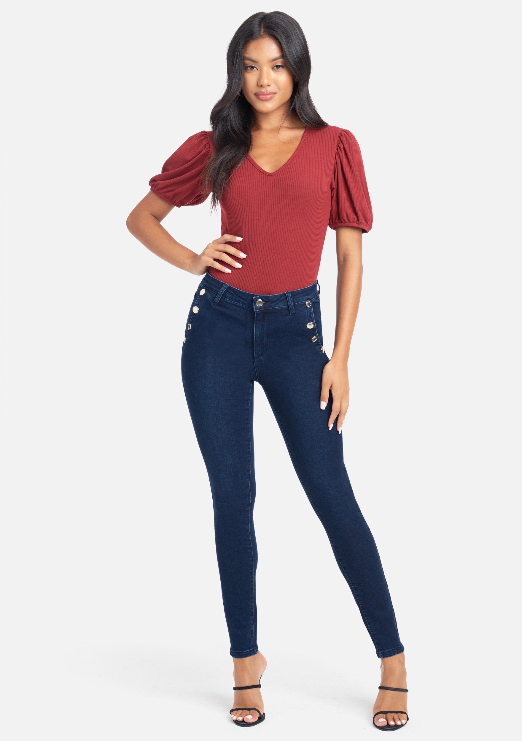 Button Detail Skinny Jeans sold by Bebe product image thumbnail 2