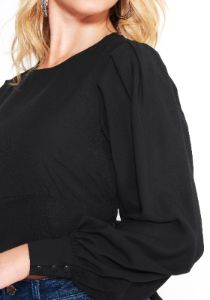 Blouson Sleeve Open Back Top sold by Bebe