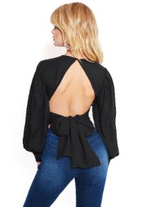 Blouson Sleeve Open Back Top sold by Bebe