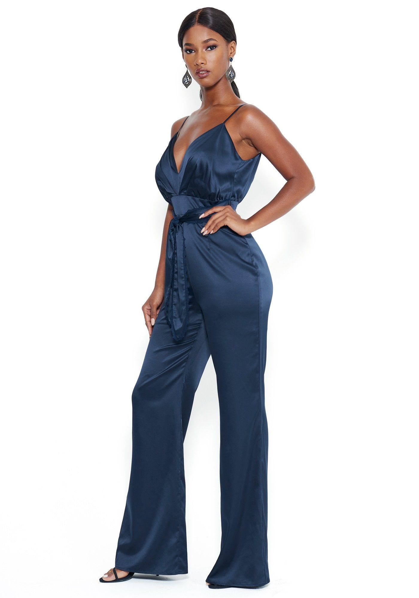 Tie Waist Wide Leg Jumpsuit sold by Bebe product image thumbnail 2