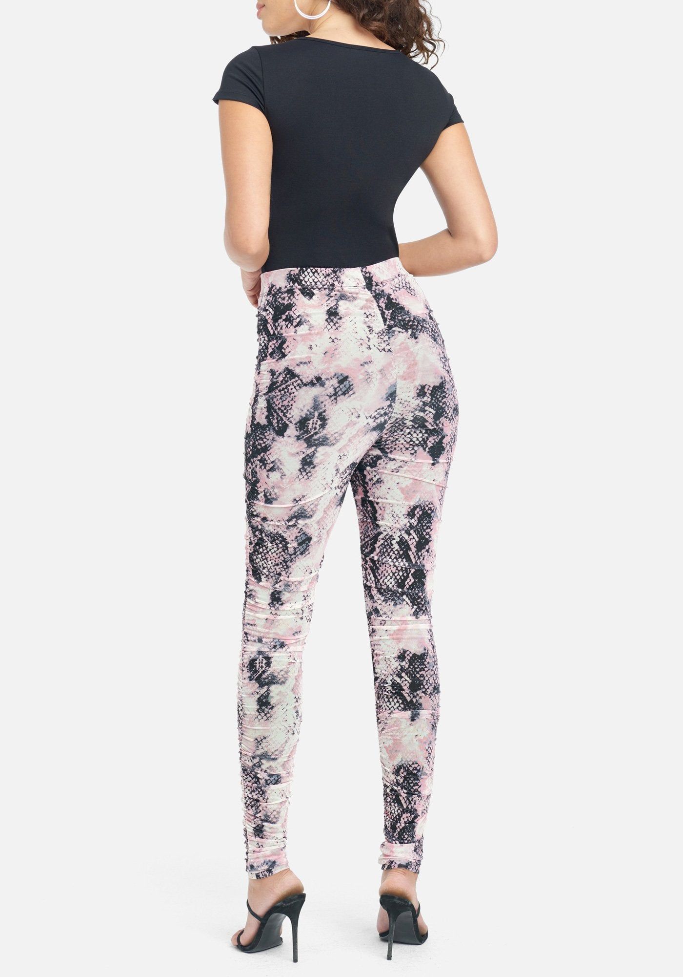 Printed Mesh Ruched Legging sold by Bebe product image thumbnail 3