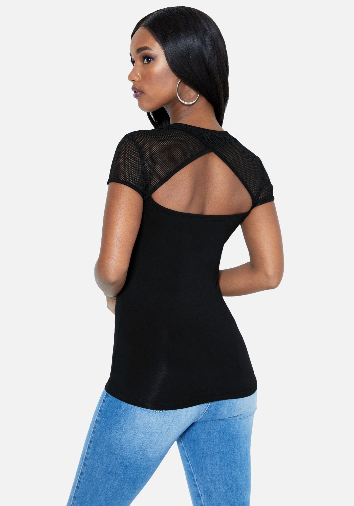Bebe Logo Short Sleeve Mesh Top sold by Bebe product image thumbnail 3