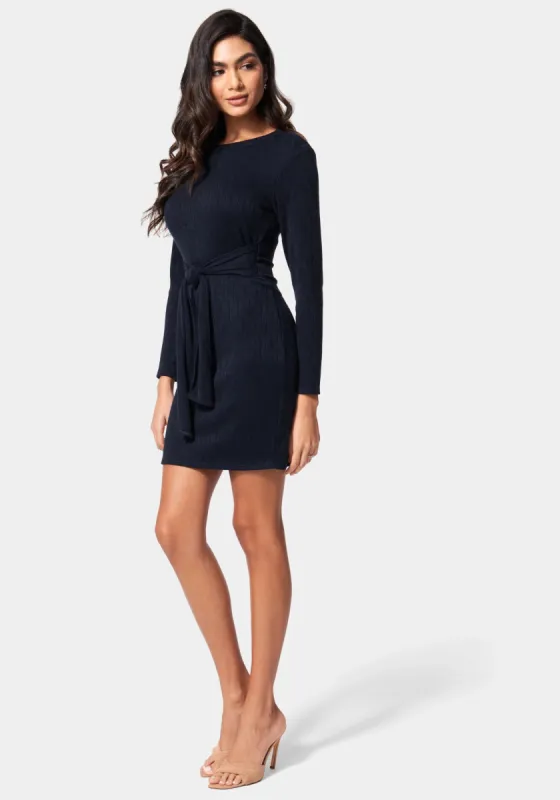 Tie Waist Cable Knit Dress sold by Bebe