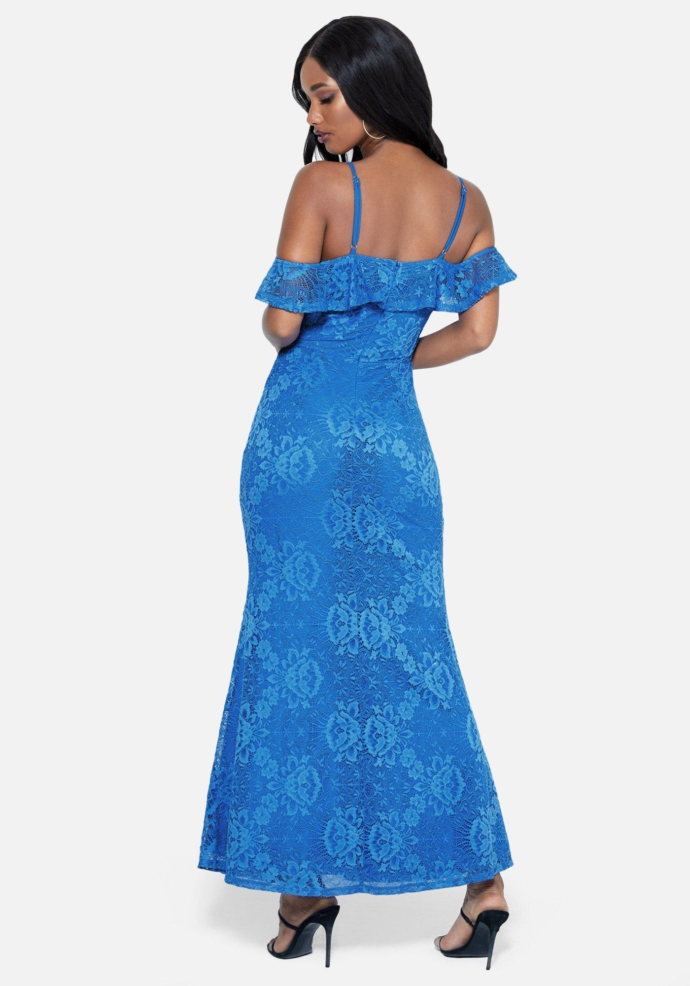 Off The Shoulder Lace Slit Gown sold by Bebe product image thumbnail 3