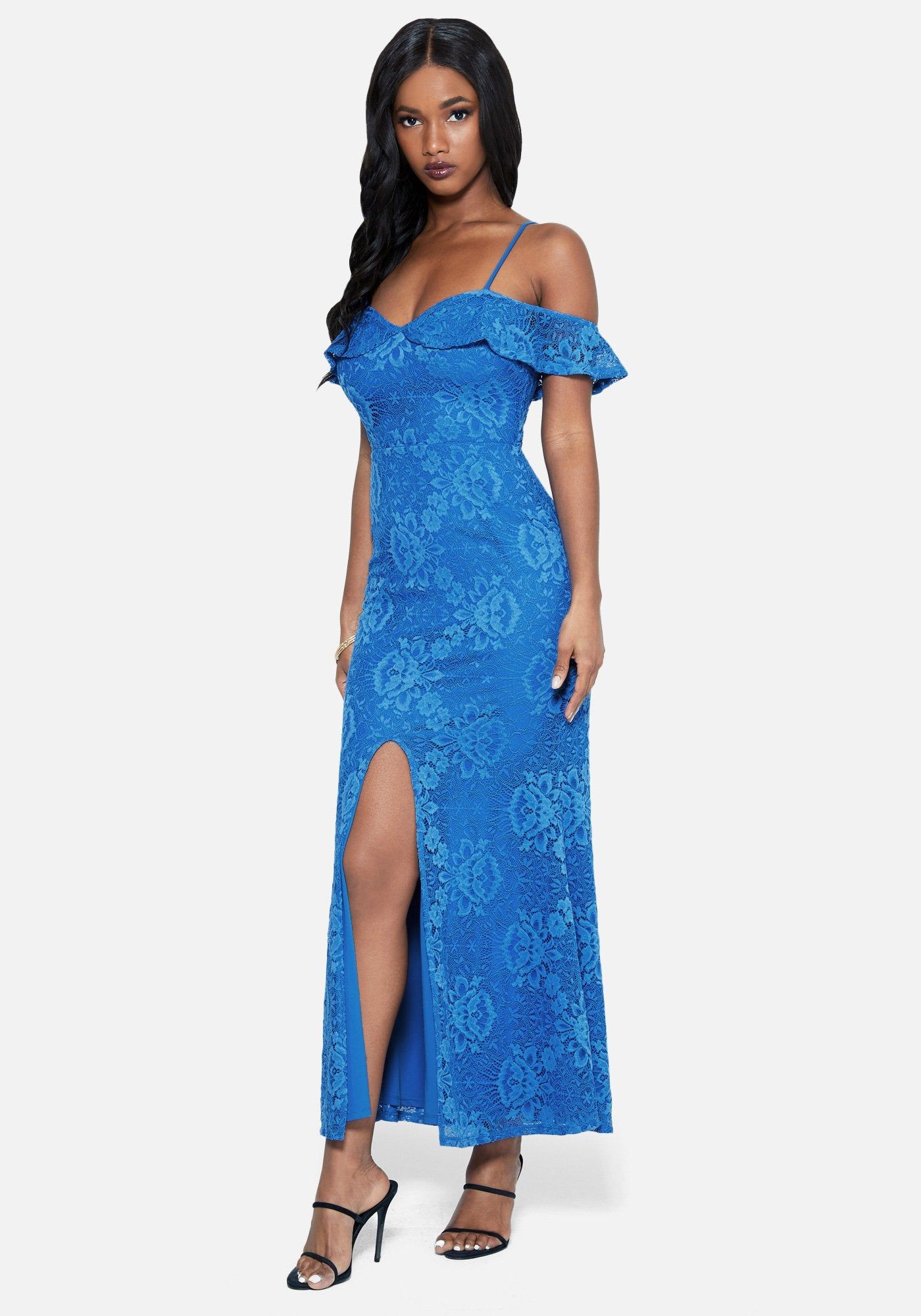 Off The Shoulder Lace Slit Gown sold by Bebe product image thumbnail 2