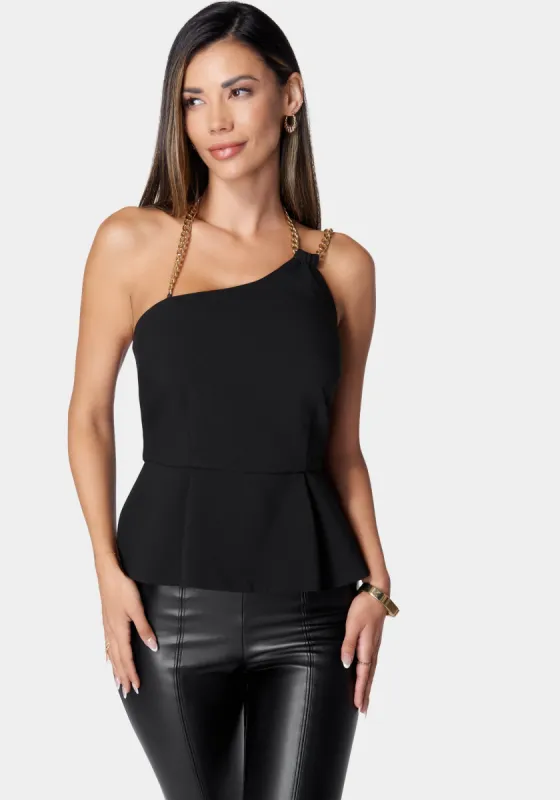 Chain Strap Peplum Top sold by Bebe