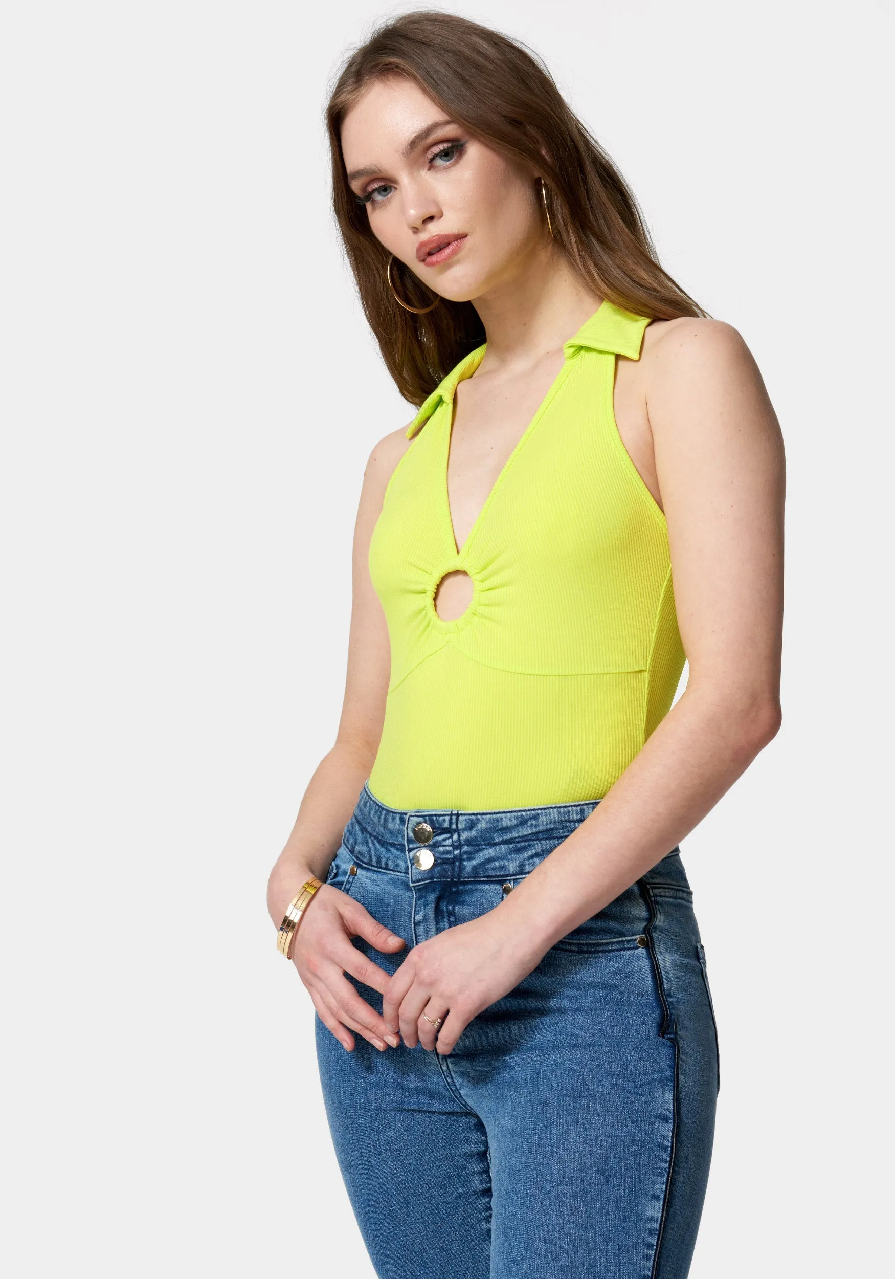 Cold Shoulder Ring Detail Knit Top sold by Bebe product image thumbnail 2