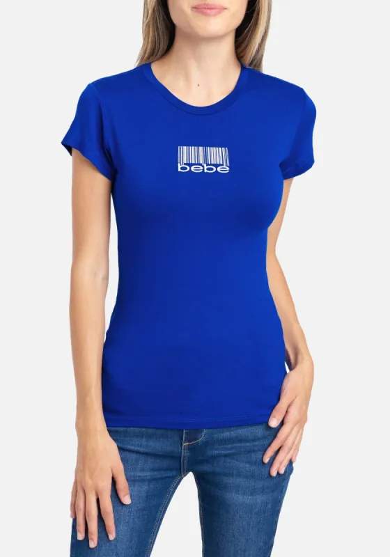 Bebe Logo Barcode Foil Tee sold by Bebe
