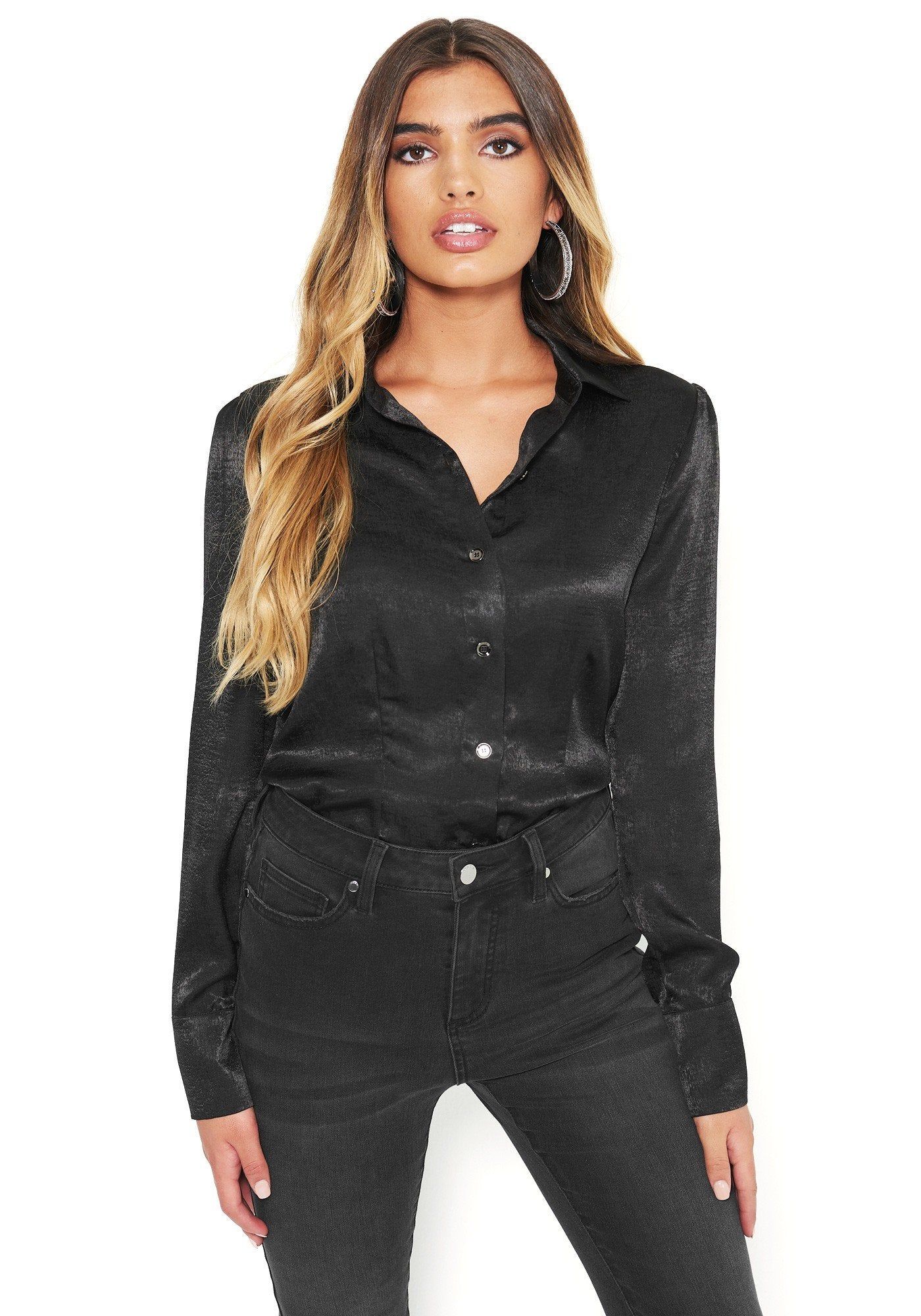 Collared Button Up Top sold by Bebe