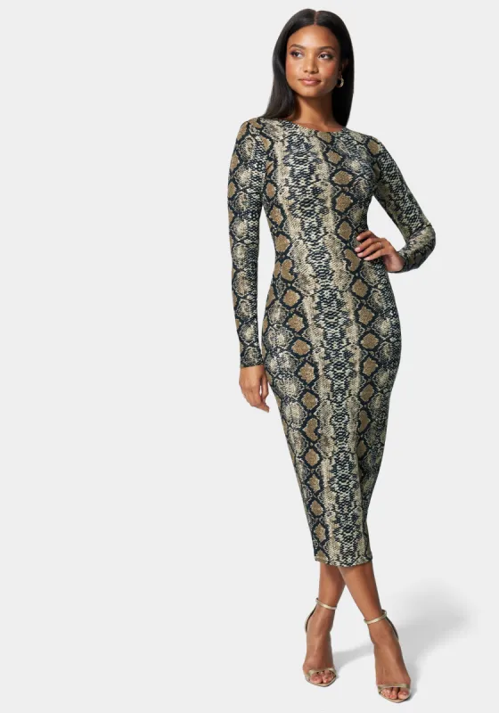 Printed Open Back Ankle Dress made by Jump